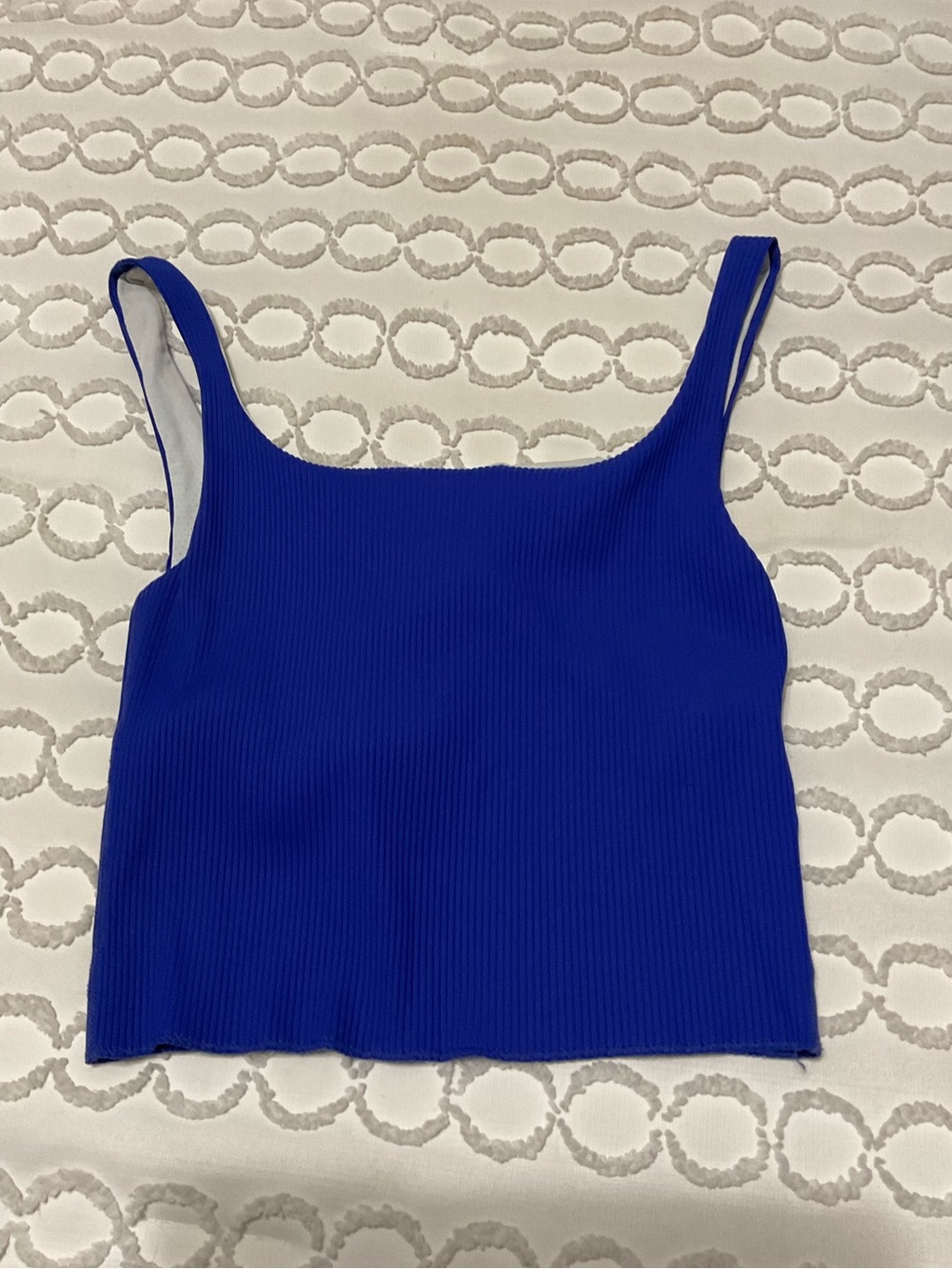 Carbon38 Royal Blue Ribbed Square-Neck Crop Top